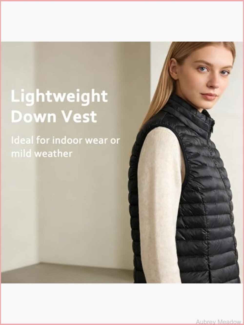 Mid Long Down Vest Lightweight Puffer Vest Coat Jacket Windbreaker - Picture 4 of 7